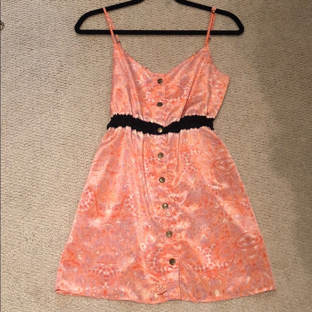 Perfect Summer Orange Button Down Mini Dress - image 2